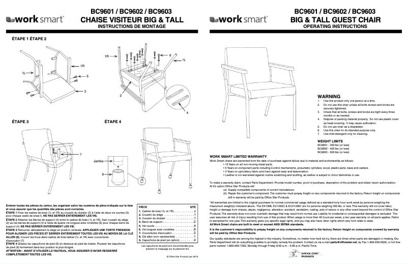 Page 1 de la notice Manuel utilisateur Space BC9601