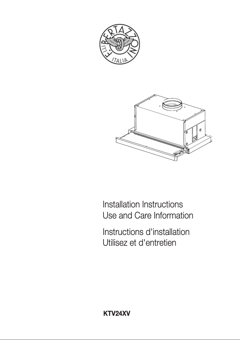Page 1 de la notice Guide d'installation Bertazzoni KTV24XV