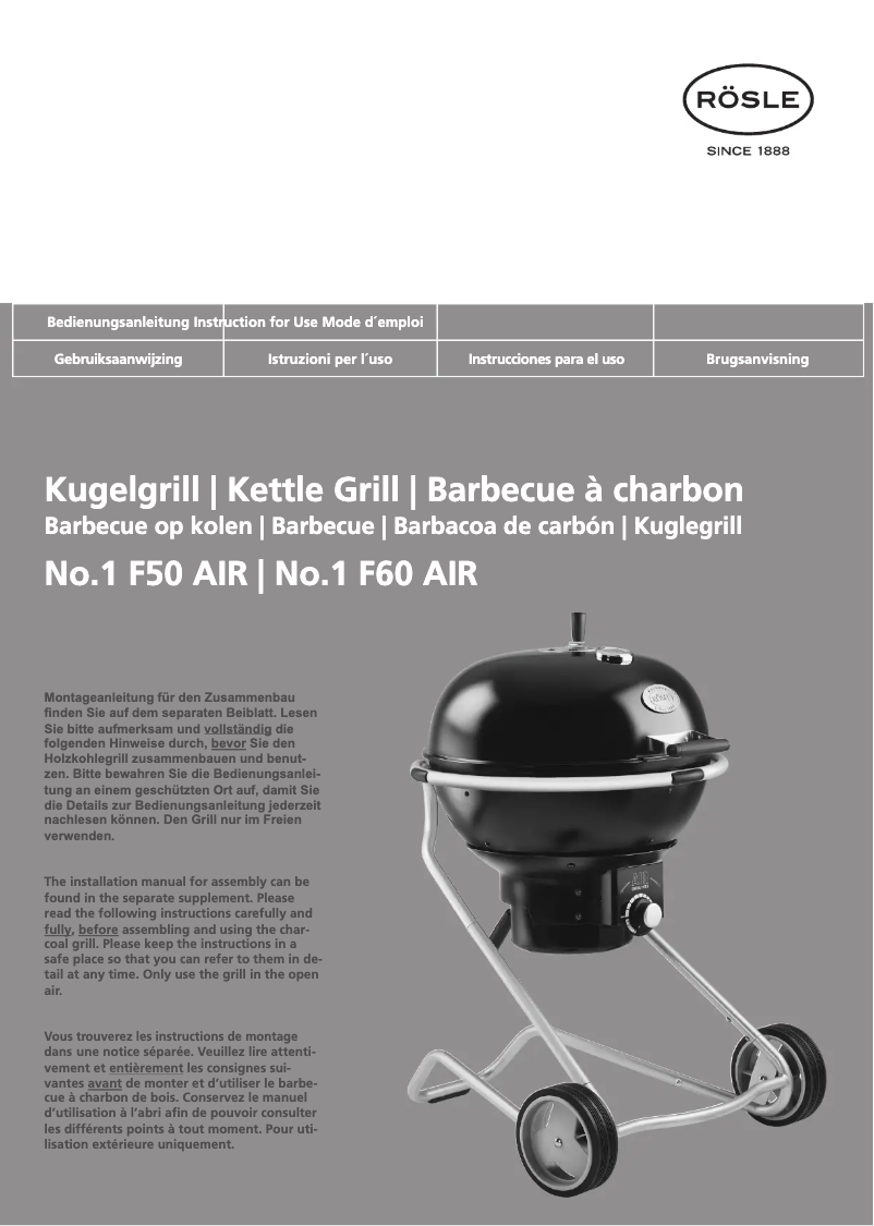 Page n°1 - Manuel utilisateur Roesle No.1 F60 AIR