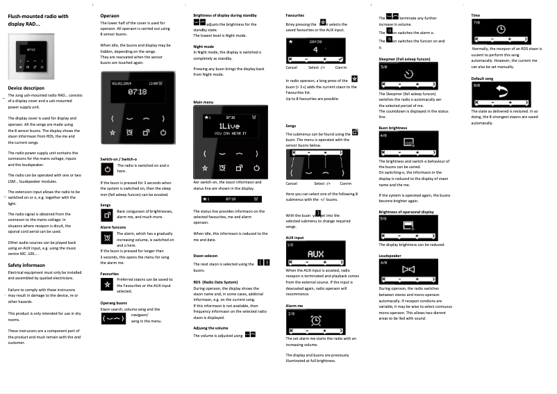 Page 1 de la notice Manuel utilisateur JUNG RAD LS 928 WW