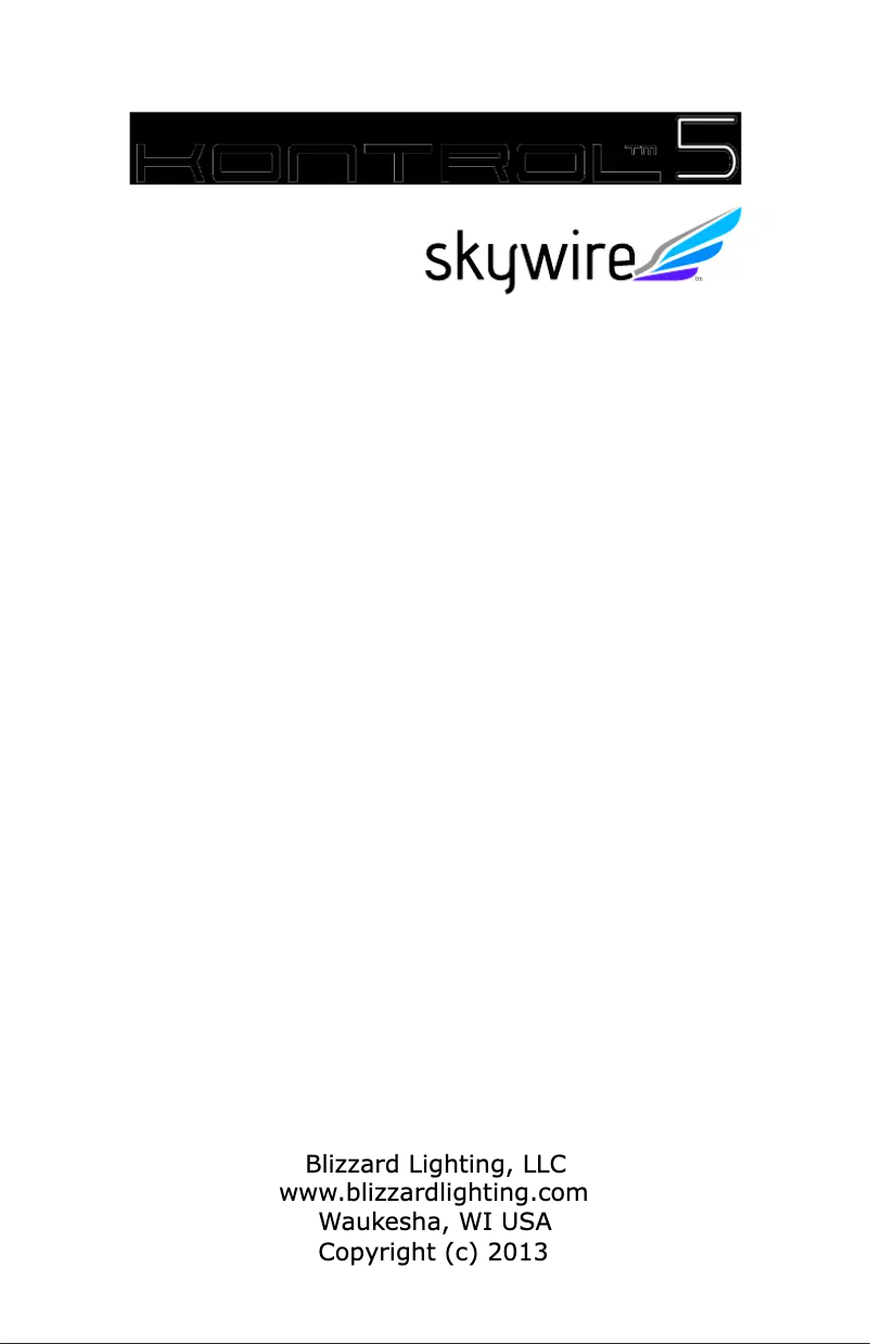 Page n°1 - Manuel utilisateur Blizzard Lighting KONTROL 5 Skywire