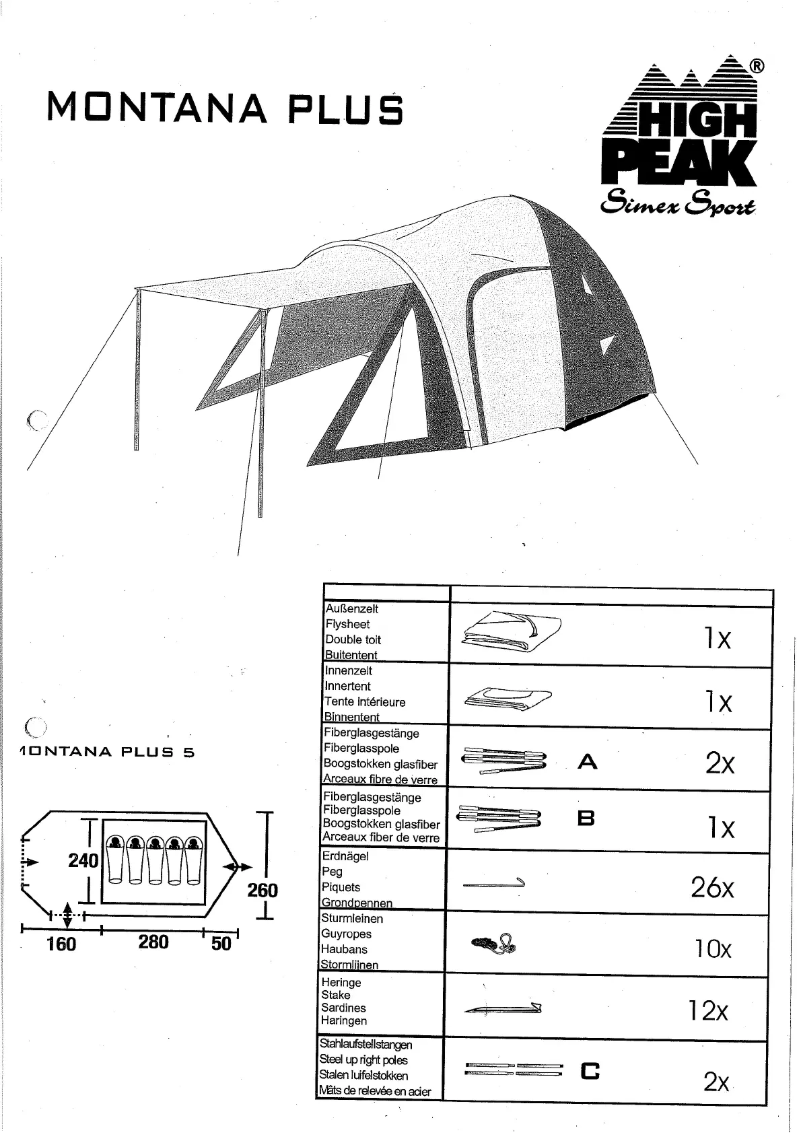 Image de la première page du manuel de l'appareil Montana Plus 5