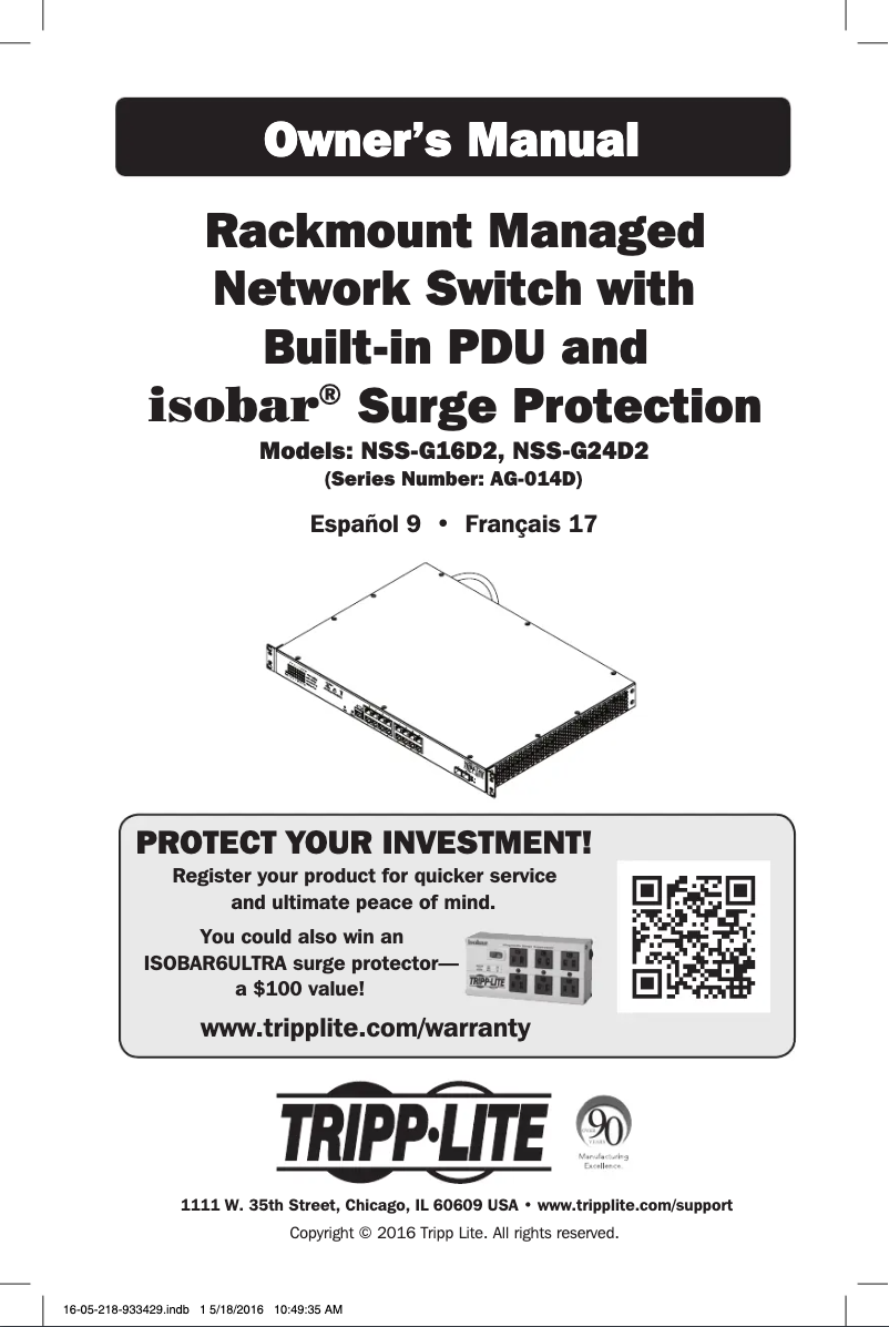 Page n°1 - Manuel utilisateur Tripp Lite NSS-G24D2