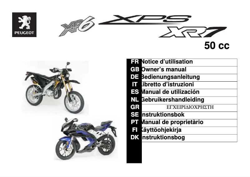 Page 1 de la notice Manuel utilisateur Peugeot XPS