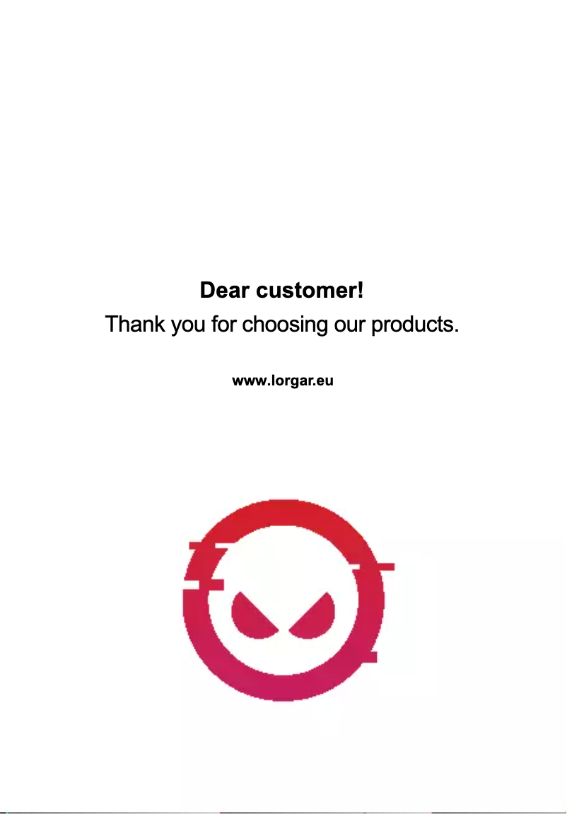 Page n°1 - Manuel utilisateur Lorgar LRG-CMT721