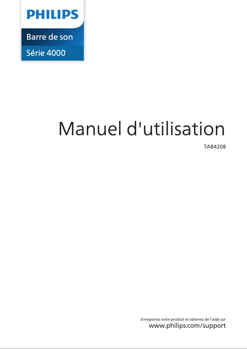 Page 1 de la notice Manuel utilisateur Philips TAB4208
