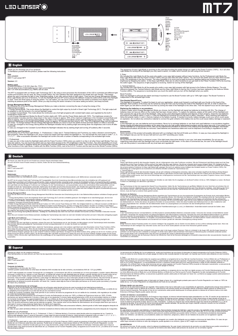 Image de la première page du manuel de l'appareil MT7