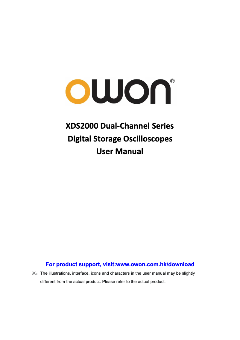 Page n°1 - Manuel utilisateur Owon XDS2102A