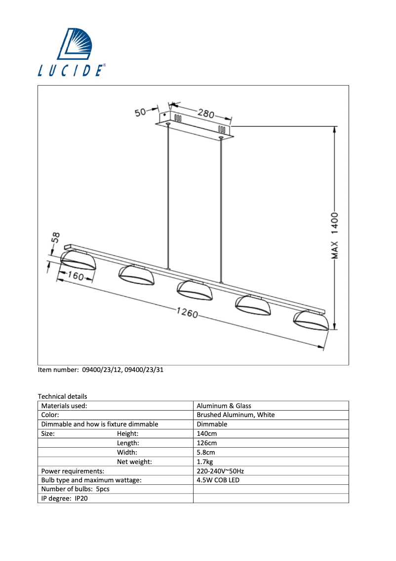 Page n°1 - Manuel utilisateur Lucide Mamba 09400/23/31