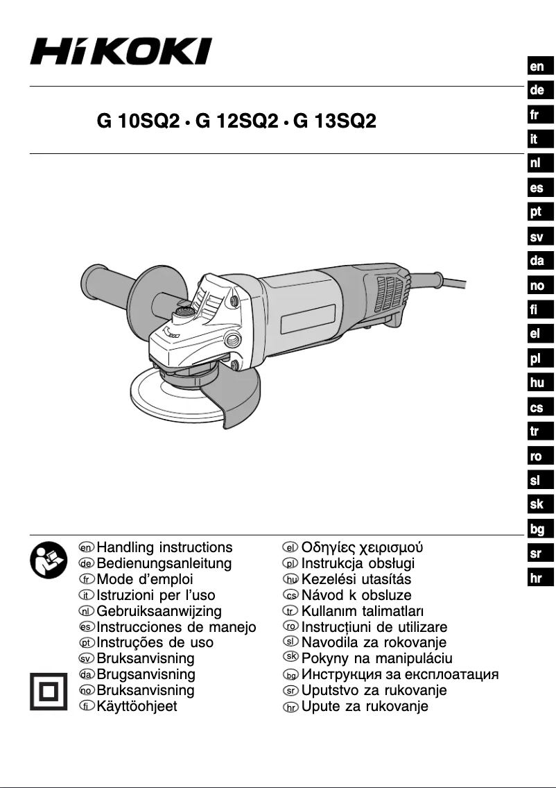 Page 1 de la notice Manuel utilisateur HiKOKI G10SQ2