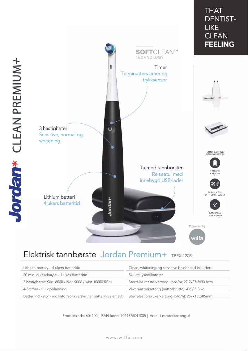 Page n°1 - Fiche technique Jordan Clean Premium+