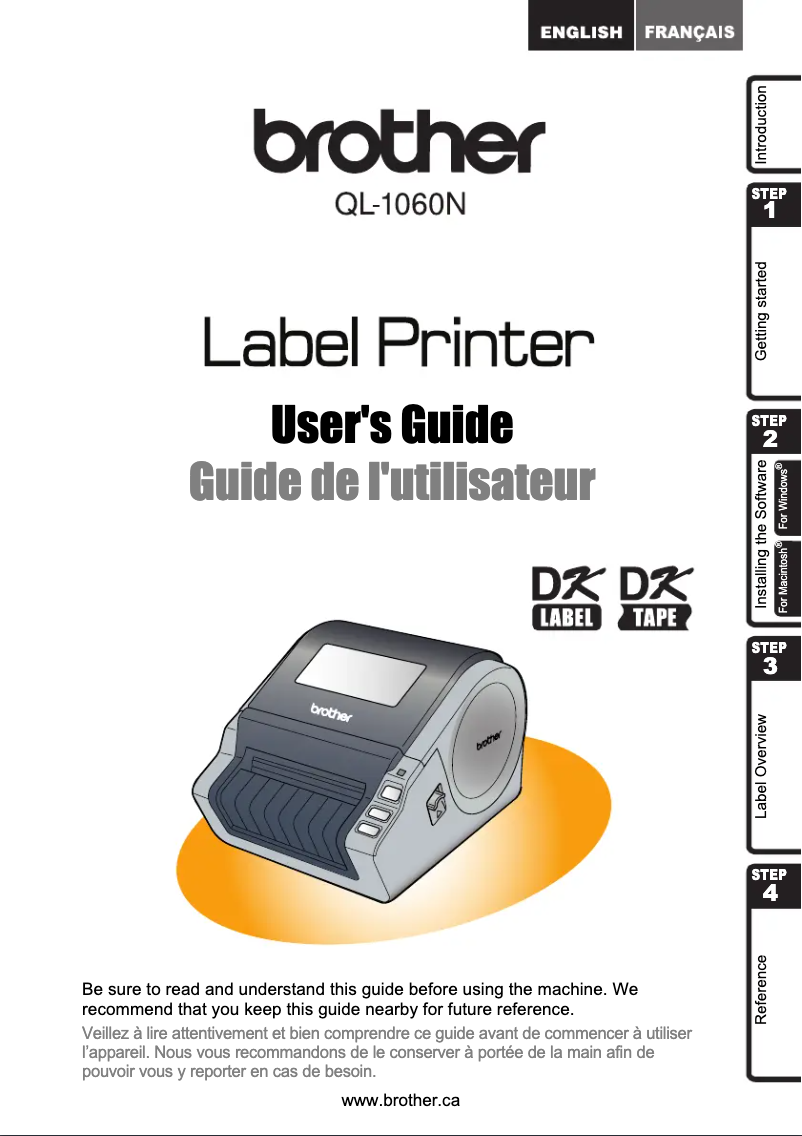 Image de la première page du manuel de l'appareil QL-1060N