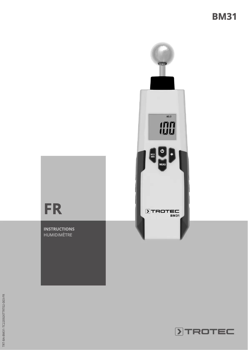 Page n°1 - Manuel utilisateur Trotec BM31