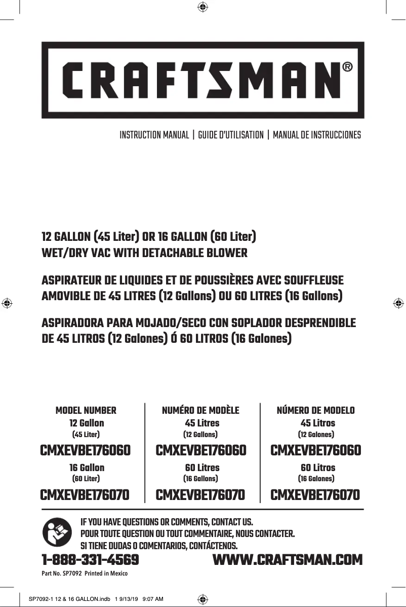 Image de la première page du manuel de l'appareil CMXEVBE17606