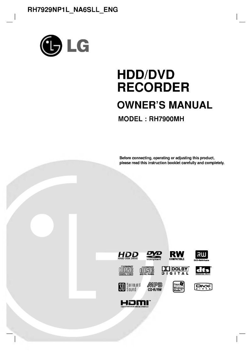 Image de la première page du manuel de l'appareil RH7929NP1L