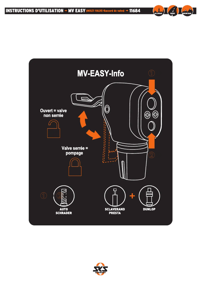 Page 1 de la notice Manuel utilisateur SKS MV Easy