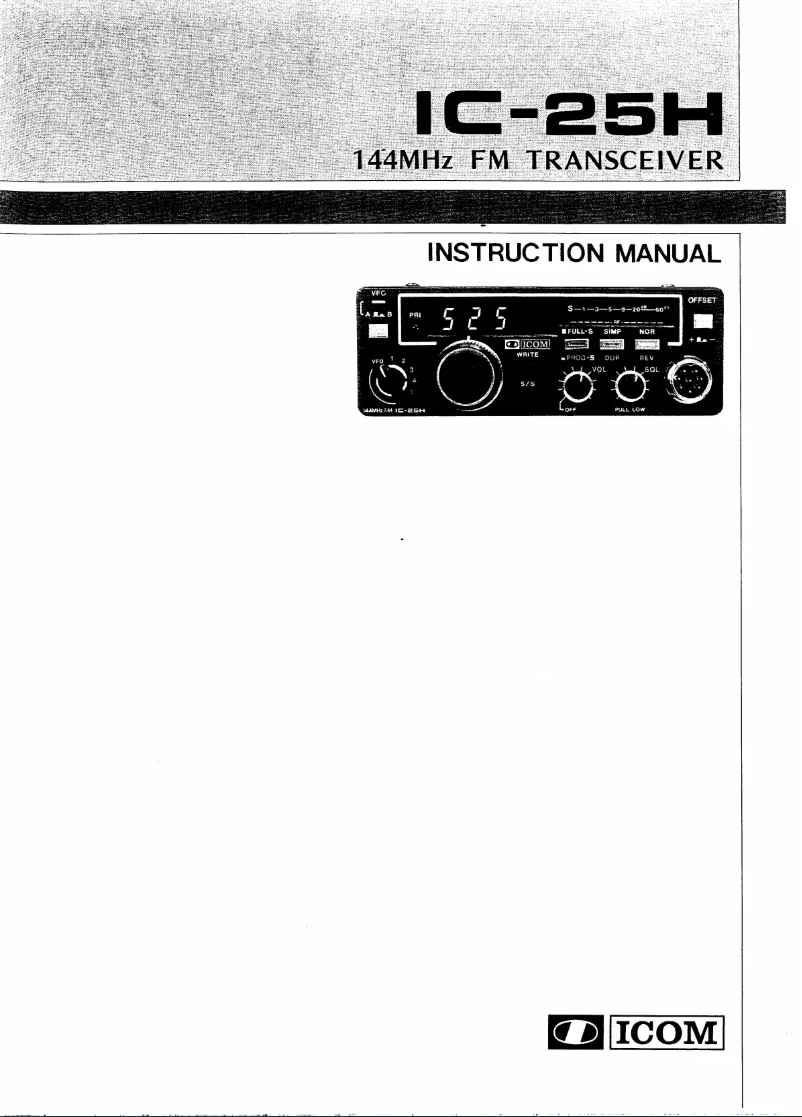 Page n°1 - Manuel utilisateur ICOM IC-25H
