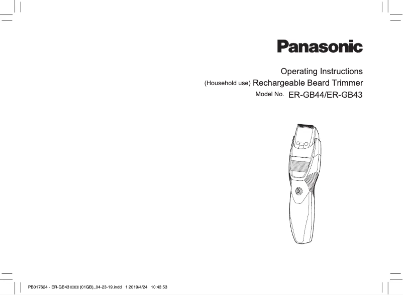 Page n°1 - Manuel utilisateur Panasonic ER-GB43