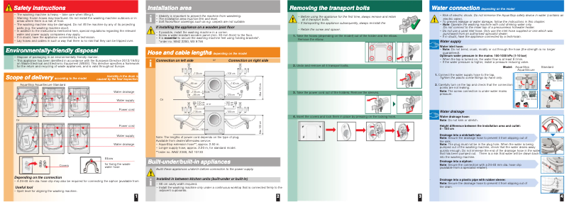Page 1 de la notice Guide d'installation Siemens WS10O260BY