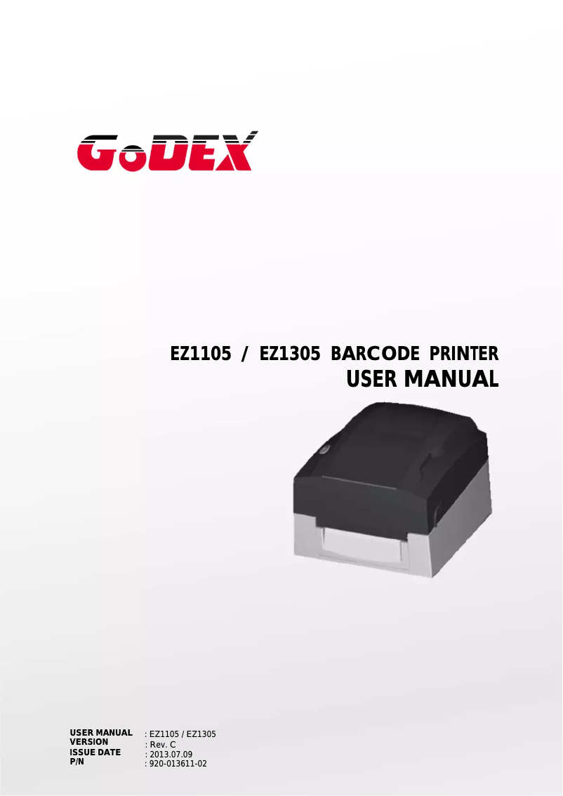 Page n°1 - Manuel utilisateur Godex EZ1105