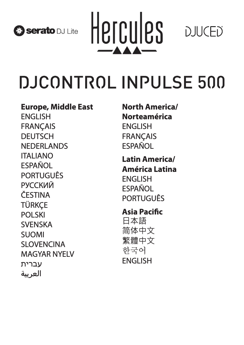 Image de la première page du manuel de l'appareil DJControl Inpulse 500