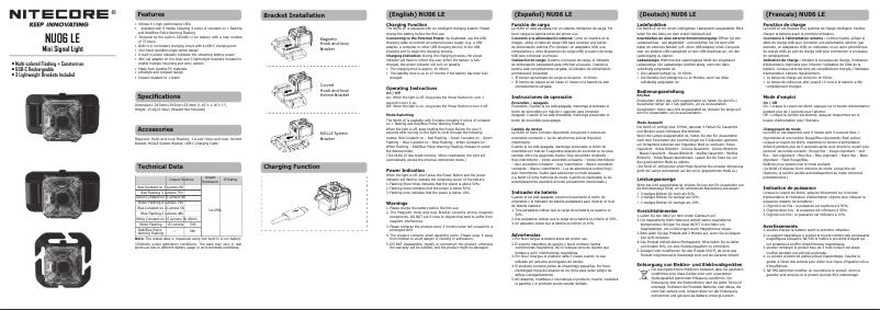 Page n°1 - Manuel utilisateur Nitecore NU06 LE