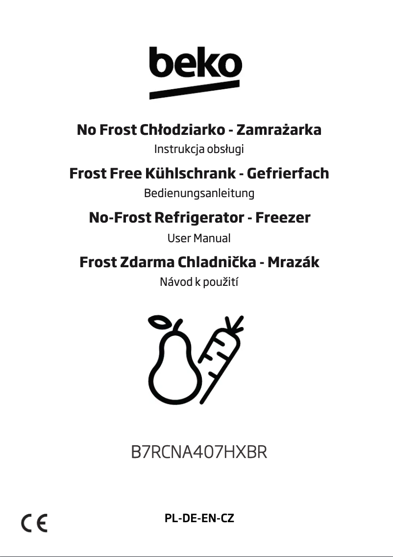 Image de la première page du manuel de l'appareil B7RCNA407HXBR