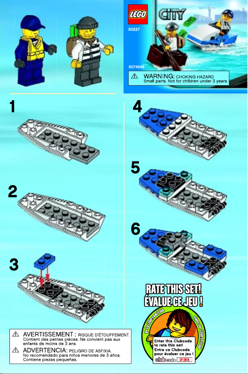 Page 1 de la notice Manuel utilisateur Lego Police Watercraft 30227