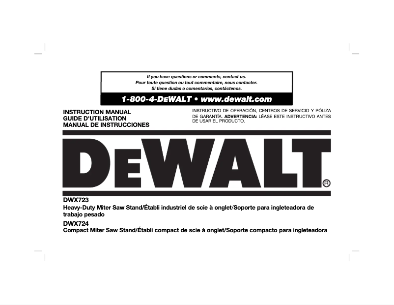 Image de la première page du manuel de l'appareil DW723