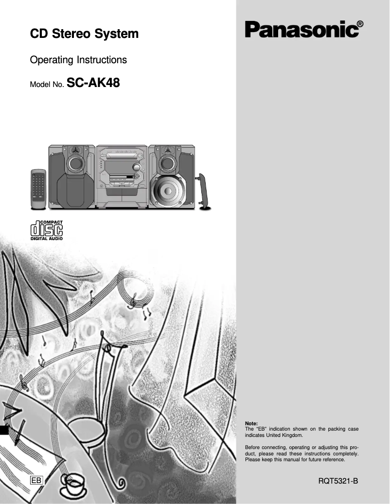 Page 1 de la notice Manuel utilisateur Panasonic SC-AK48