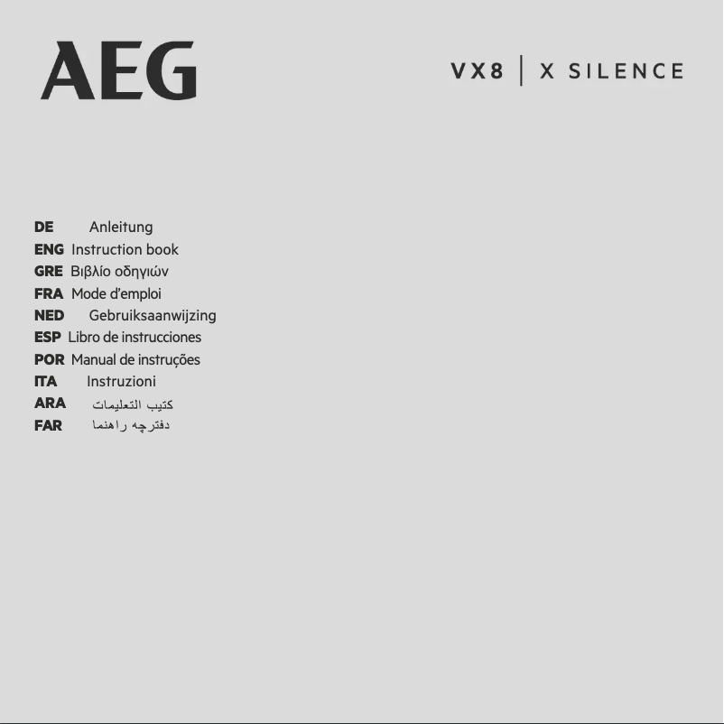 Page 1 de la notice Manuel utilisateur AEG VX8-3-WR-M