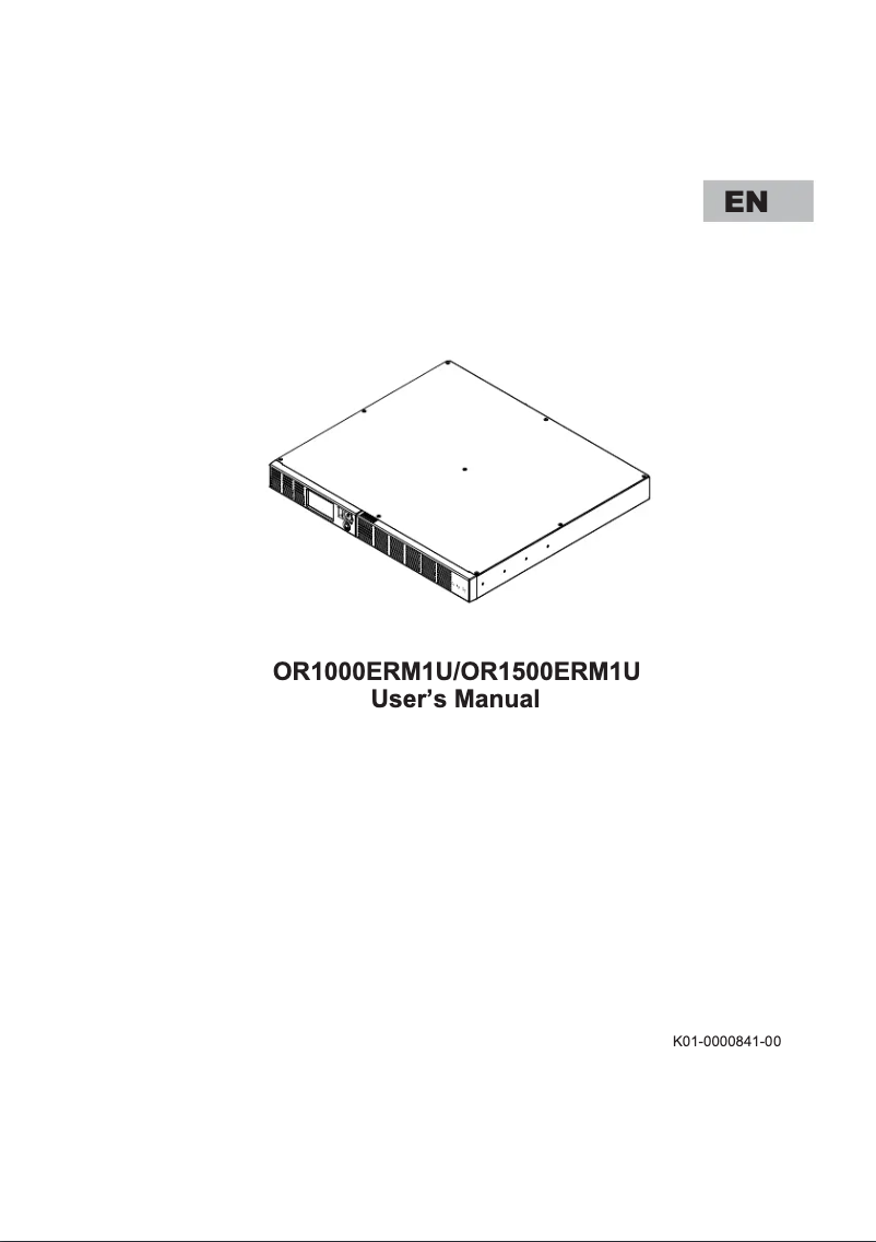 Page n°1 - Manuel utilisateur CyberPower OR600ERM1U