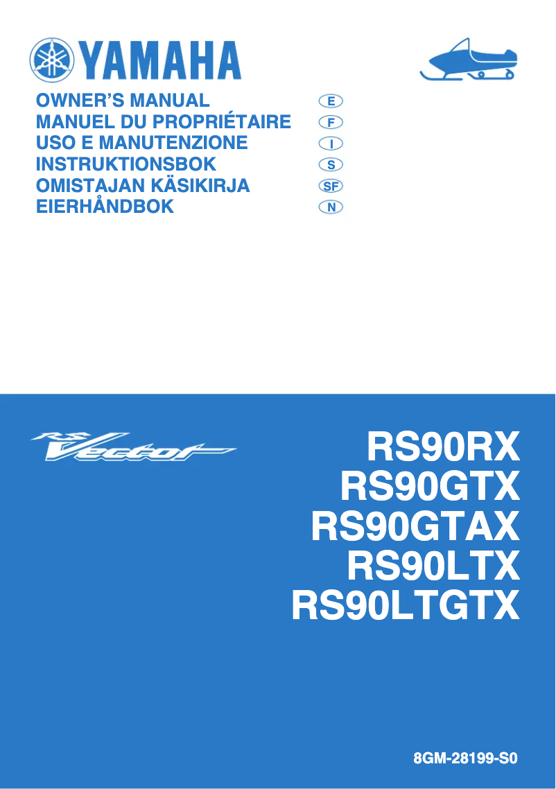 Page 1 de la notice Manuel utilisateur Yamaha RS Vector GT (2008)