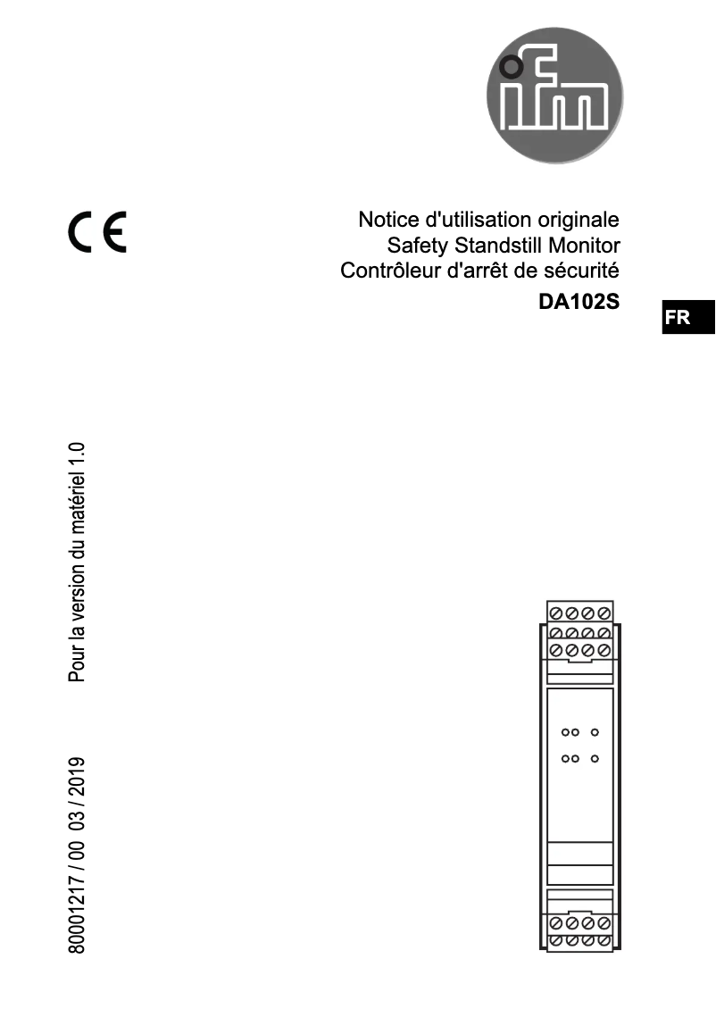 Image de la première page du manuel de l'appareil DA102S