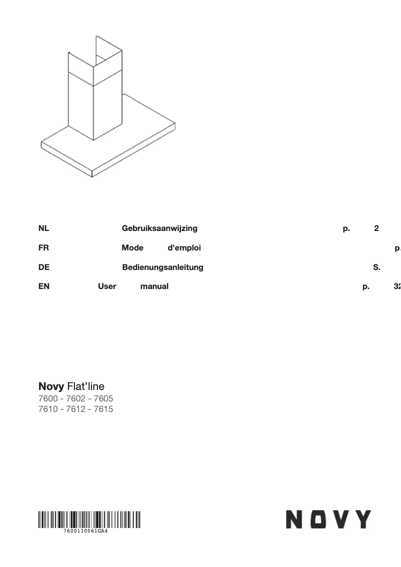 Page 1 de la notice Manuel utilisateur Novy Flat'line 7600