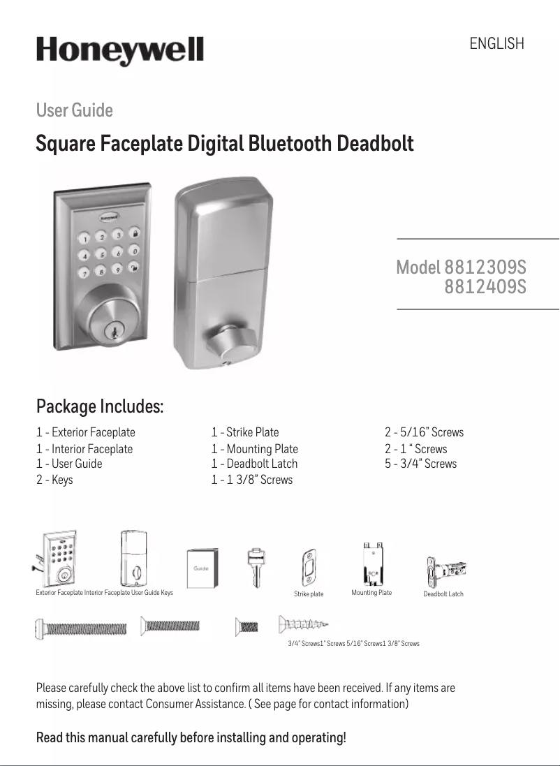 Image de la première page du manuel de l'appareil 8812409S