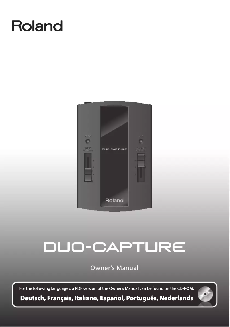 Image de la première page du manuel de l'appareil DUO-CAPTURE