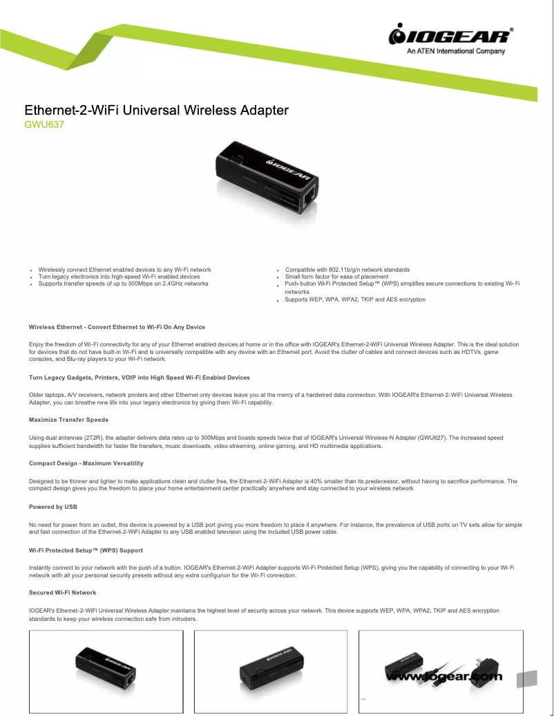 Page n°1 - Brochure iogear GWU637