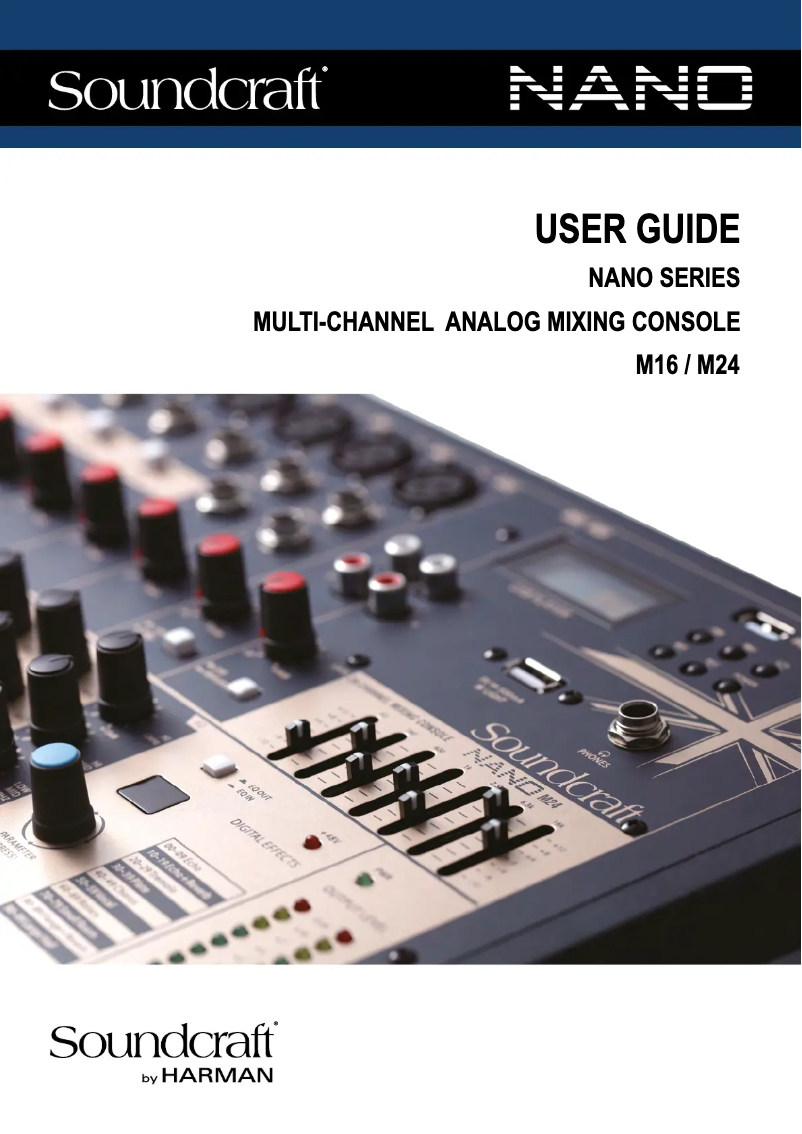 Page n°1 - Manuel utilisateur Soundcraft NANO M16
