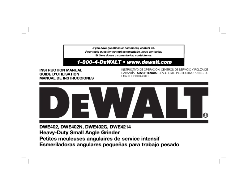 Page n°1 - Manuel utilisateur DeWalt DCB127