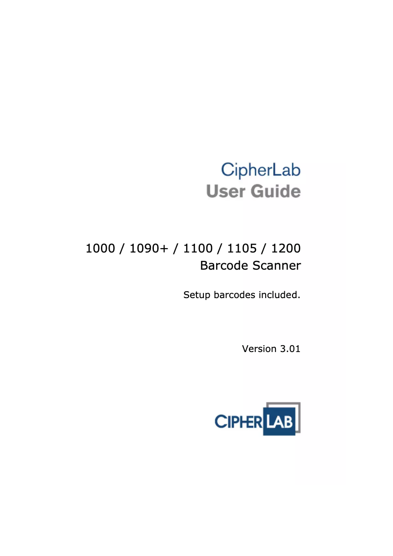 Page n°1 - Manuel utilisateur CipherLab 1000 CCD