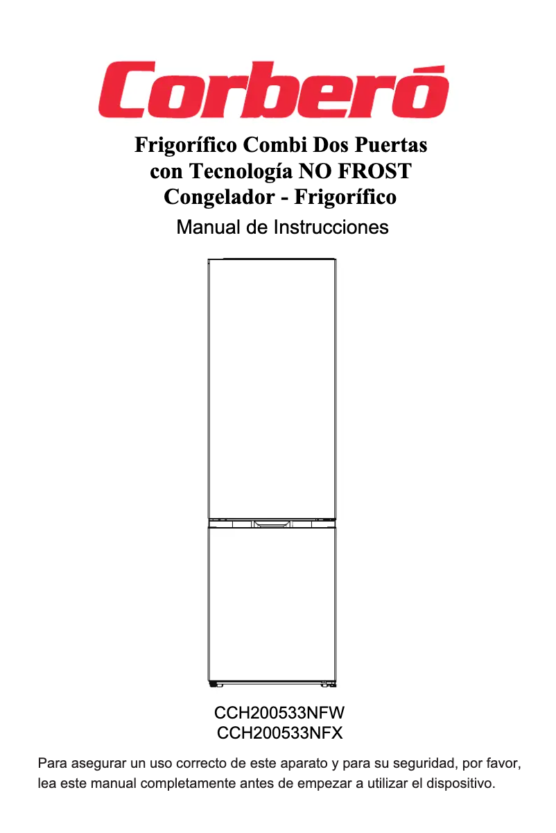 Page 1 de la notice Manuel utilisateur Corbero CCH200533NFX