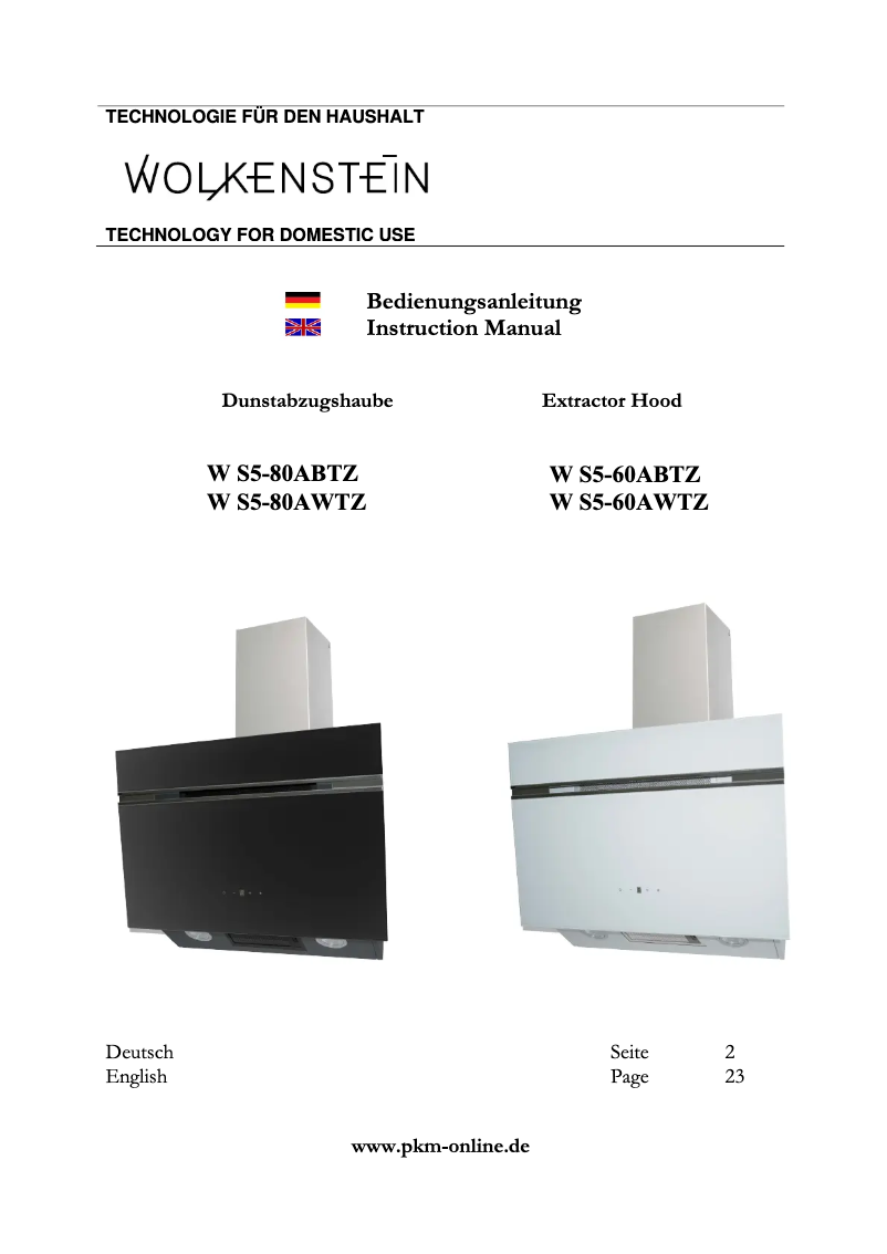 Page 1 de la notice Manuel utilisateur Wolkenstein W S5-60 AWTZ