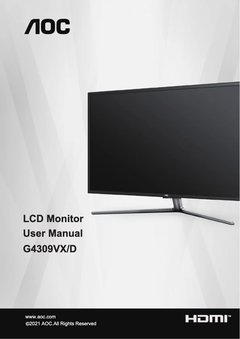 Page 1 de la notice Manuel utilisateur AOC G4309VX/D