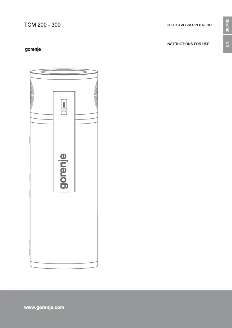Page n°1 - Manuel utilisateur Gorenje TCM300ZG