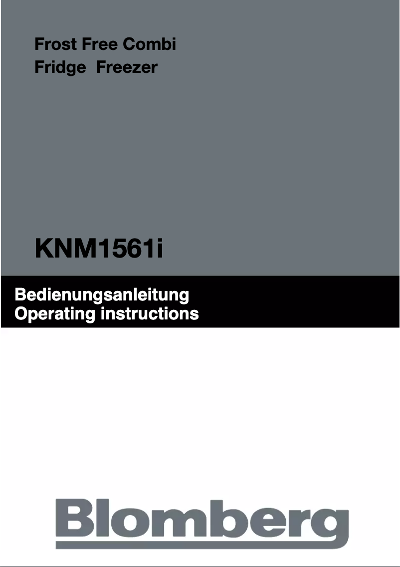 Page n°1 - Manuel utilisateur Blomberg KNM1561I