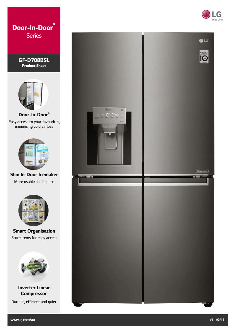 Image de la première page du manuel de l'appareil GF-D708BSL