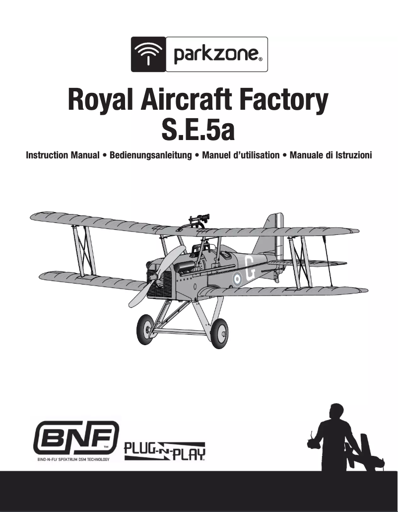 Image de la première page du manuel de l'appareil S.E.5a WWI PNP