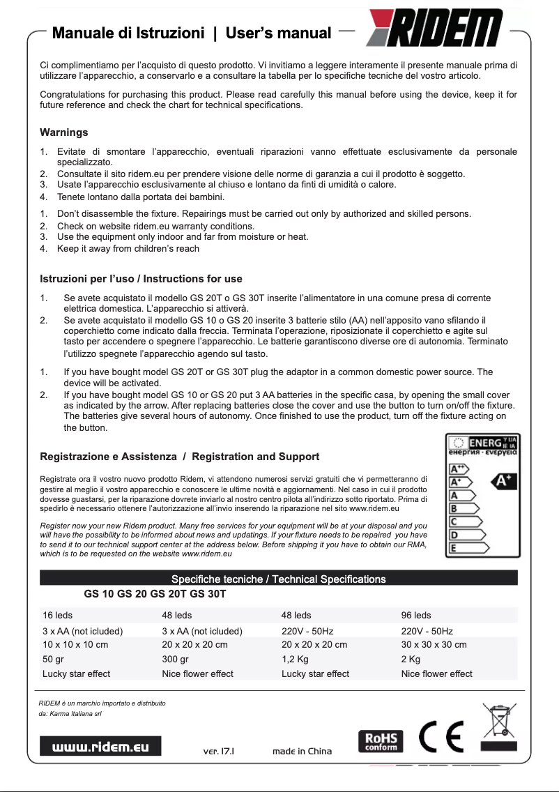 Image de la première page du manuel de l'appareil GS 10