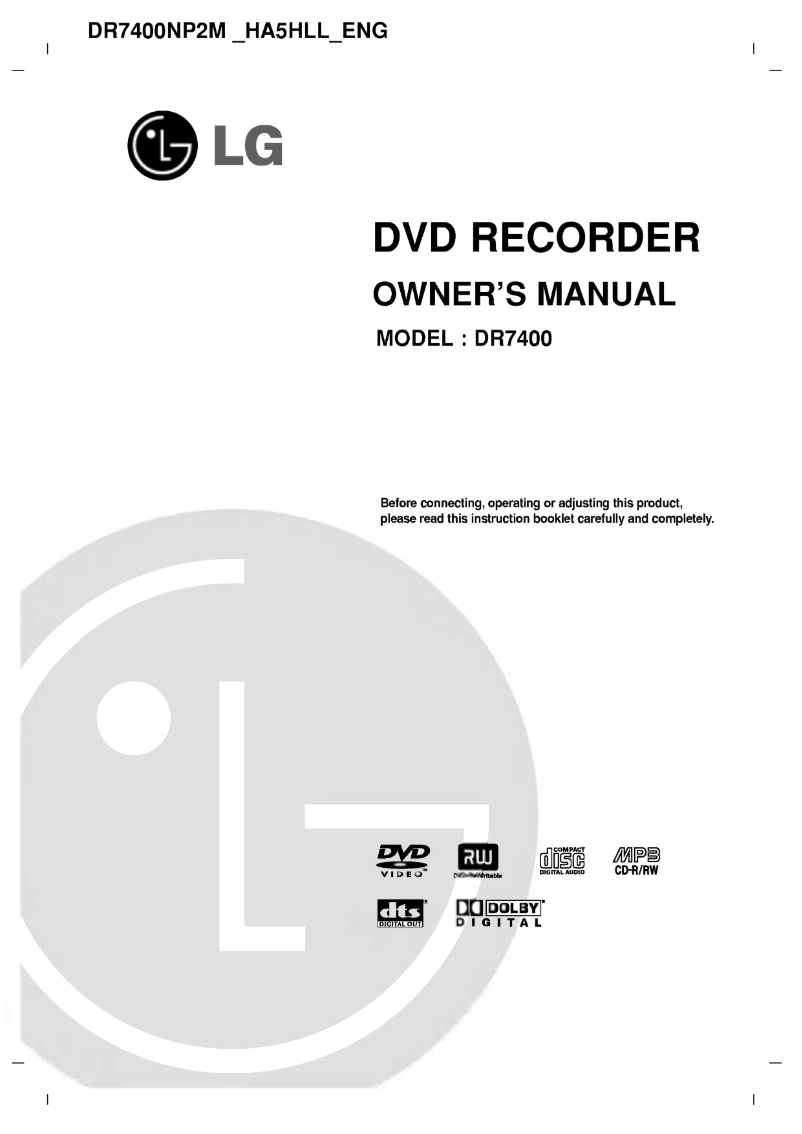 Image de la première page du manuel de l'appareil DR7400KP2M